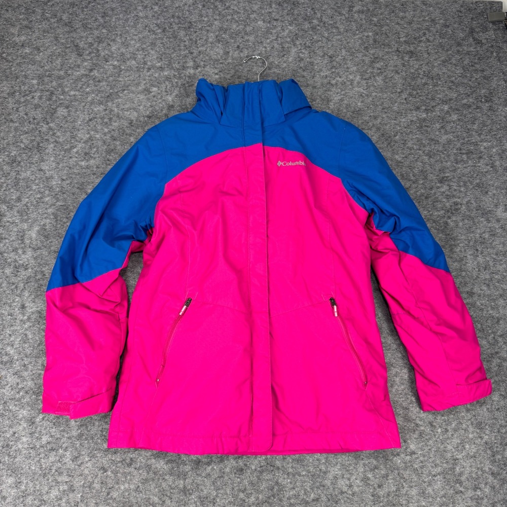 Columbia Kids XL 18/20 Interchange Jacket Pink Blue Omni-Heat Fleece WG1120 - Picture 2 of 11